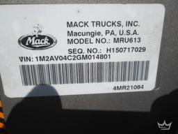 2016 Mack MRU613 28yd. Heil Front Loader Garbage Truck