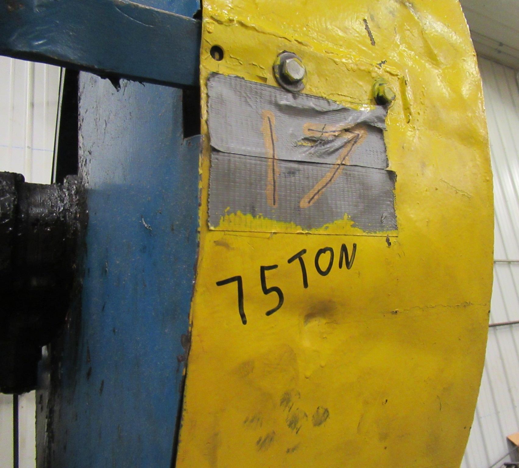 Niagara Model A4 C-frame 75 Ton Stamping Press, Bed Size 31 1/4"w X 21 1/4"