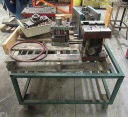 (6) Metal Press Die Set-ups With Assortment Of Springs And Metal Rolling Ca