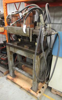 Large Hydraulic Press With 3 Cylinders And Baldor Electric Motor On Pump. P