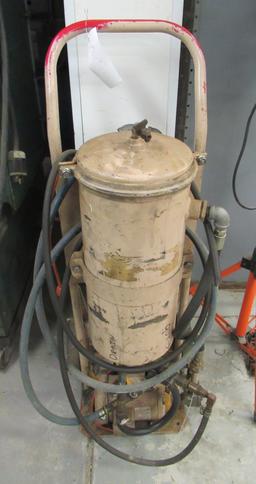 Homemade Sandblaster On Cart.