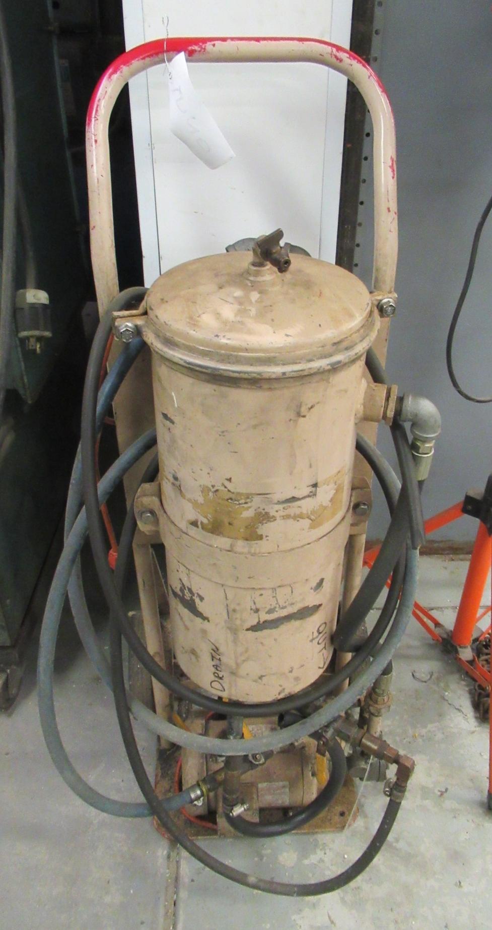 Homemade Sandblaster On Cart.