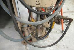 Homemade Sandblaster On Cart.