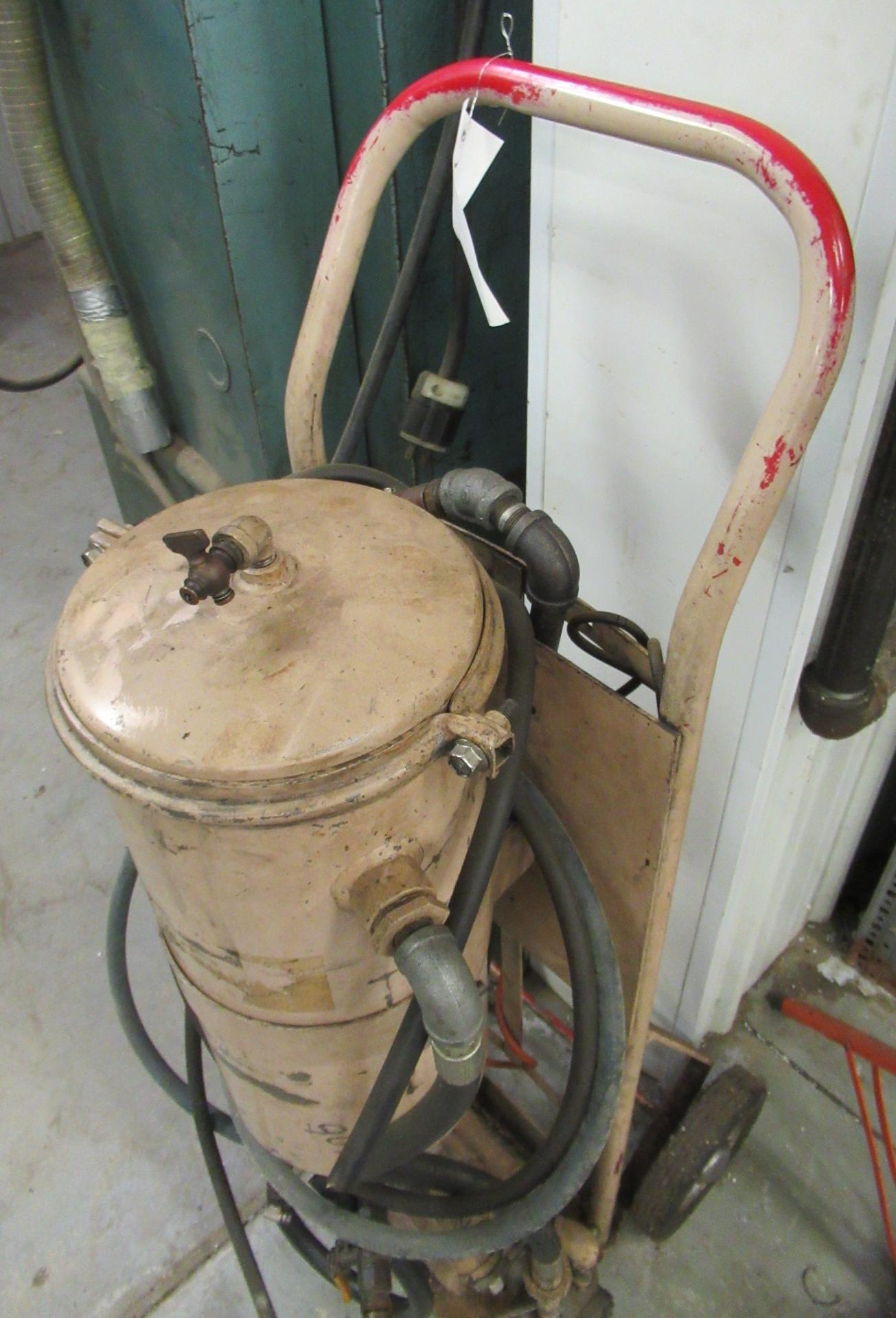 Homemade Sandblaster On Cart.