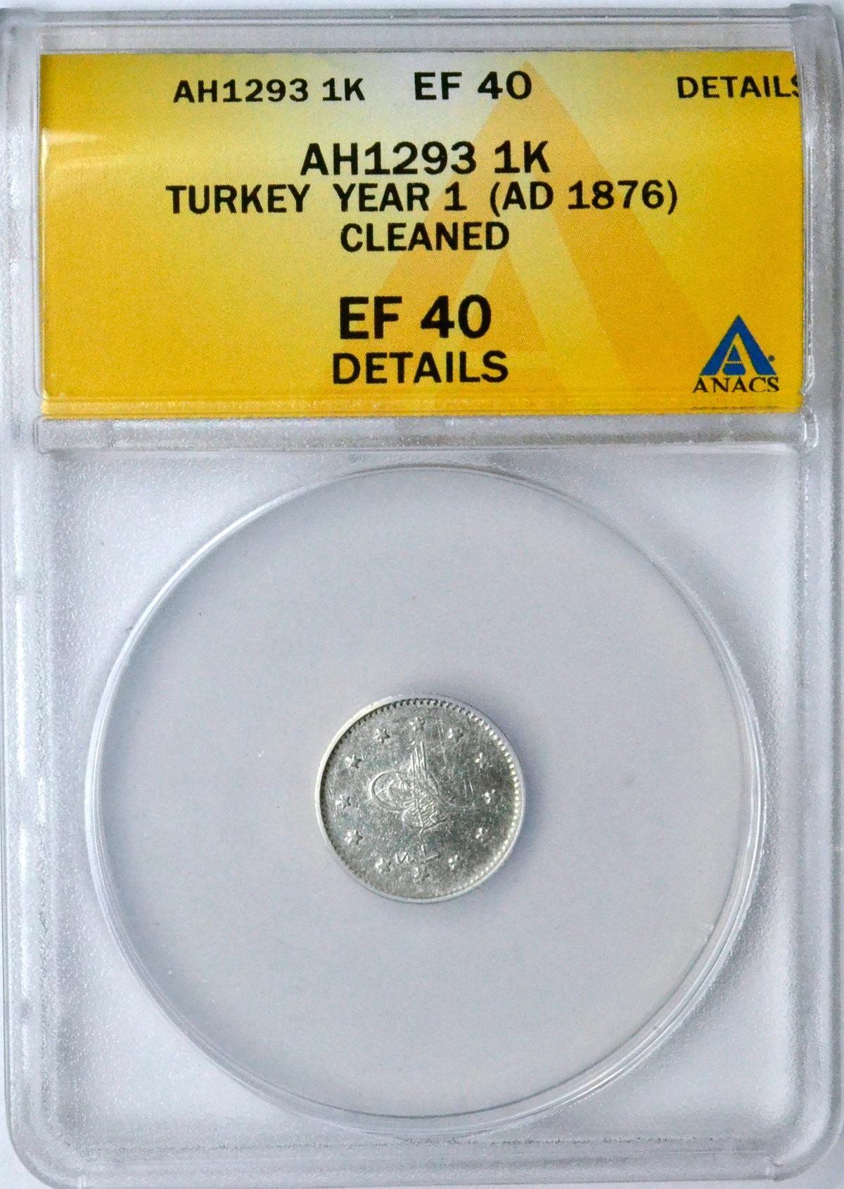 TURKEY - AH1293/1 KURUSH - ANACS XF40 DETAILS