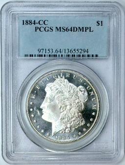 1884-CC MORGAN DOLLAR - PCGS MS64 DMPL