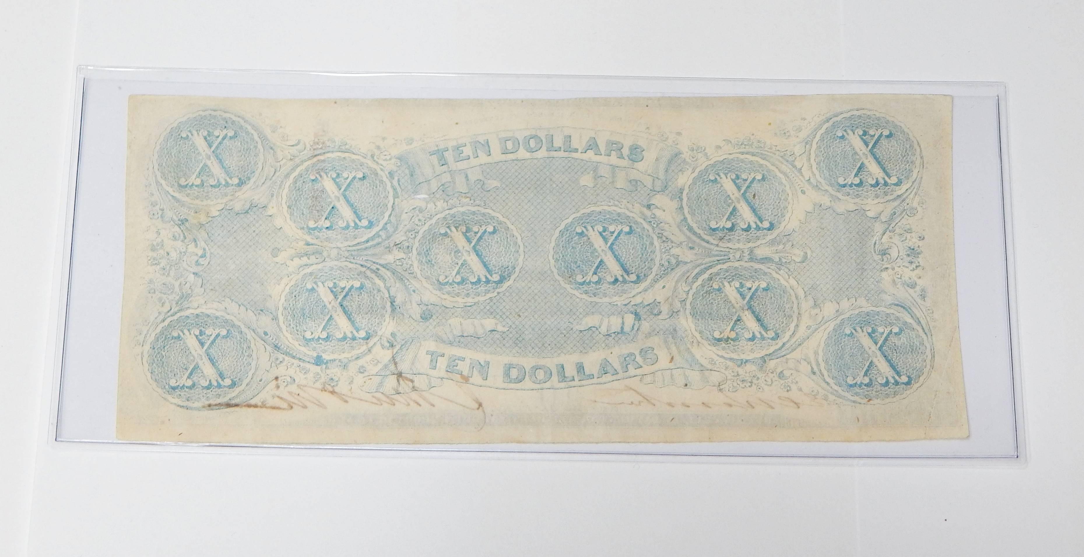 APRIL 6, 1863 CONFEDERATE $10 NOTE - CUT CANCELLED