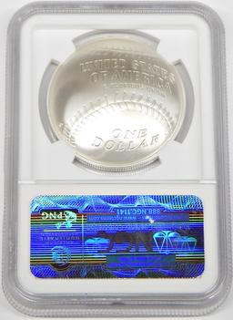 2014 BASEBALL HALL of FAME UNCIRCULATED SILVER DOLLAR - JOHNNY BENCH AUTO - NGC MS69