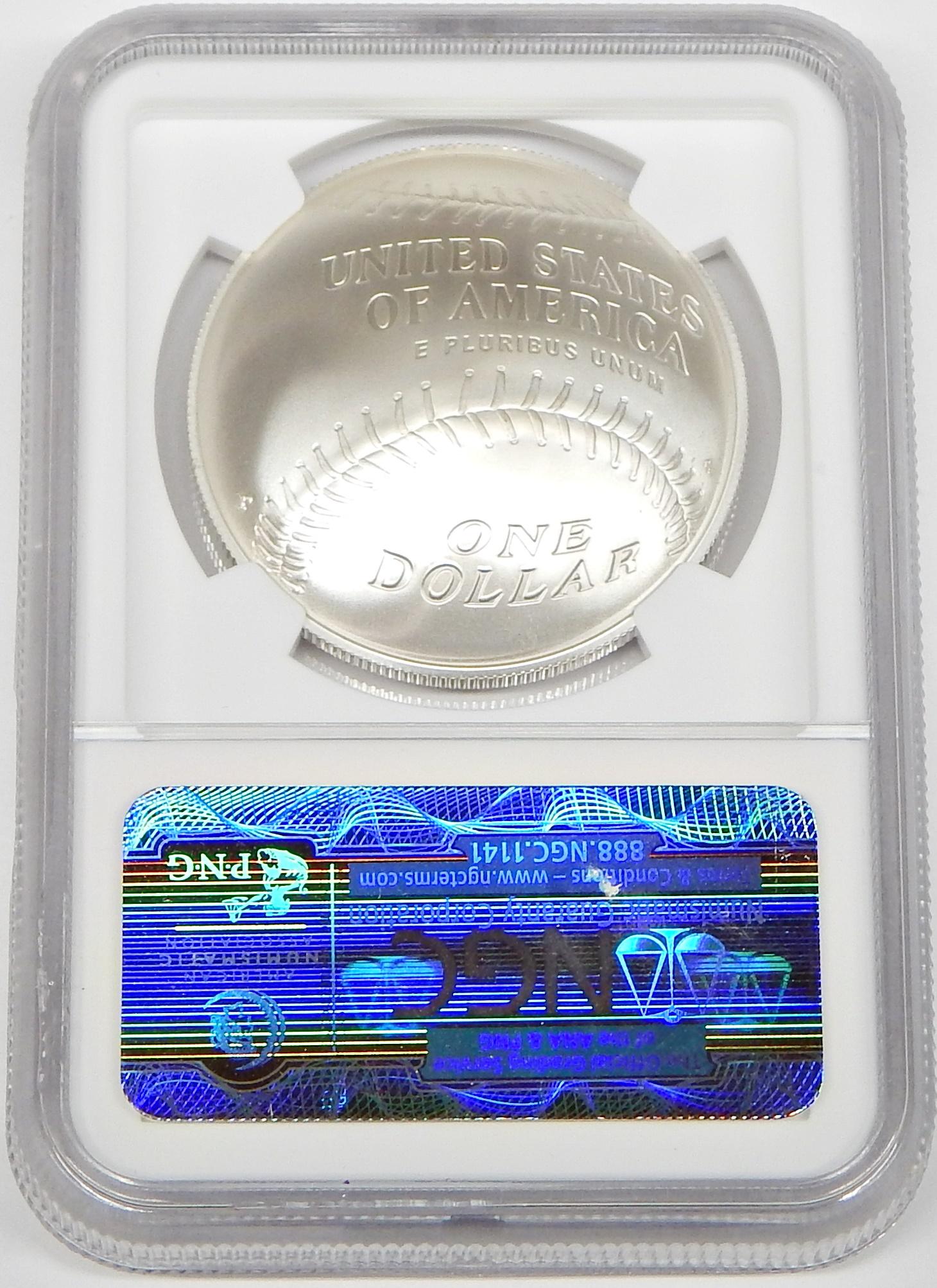 2014 BASEBALL HALL of FAME UNCIRCULATED SILVER DOLLAR - JOHNNY BENCH AUTO - NGC MS69