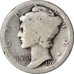 1916-D MERCURY DIME