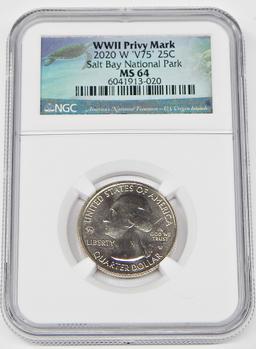 2020-W V75 PRIVY SALT BAY NATIONAL PARK QUARTER - NGC MS64