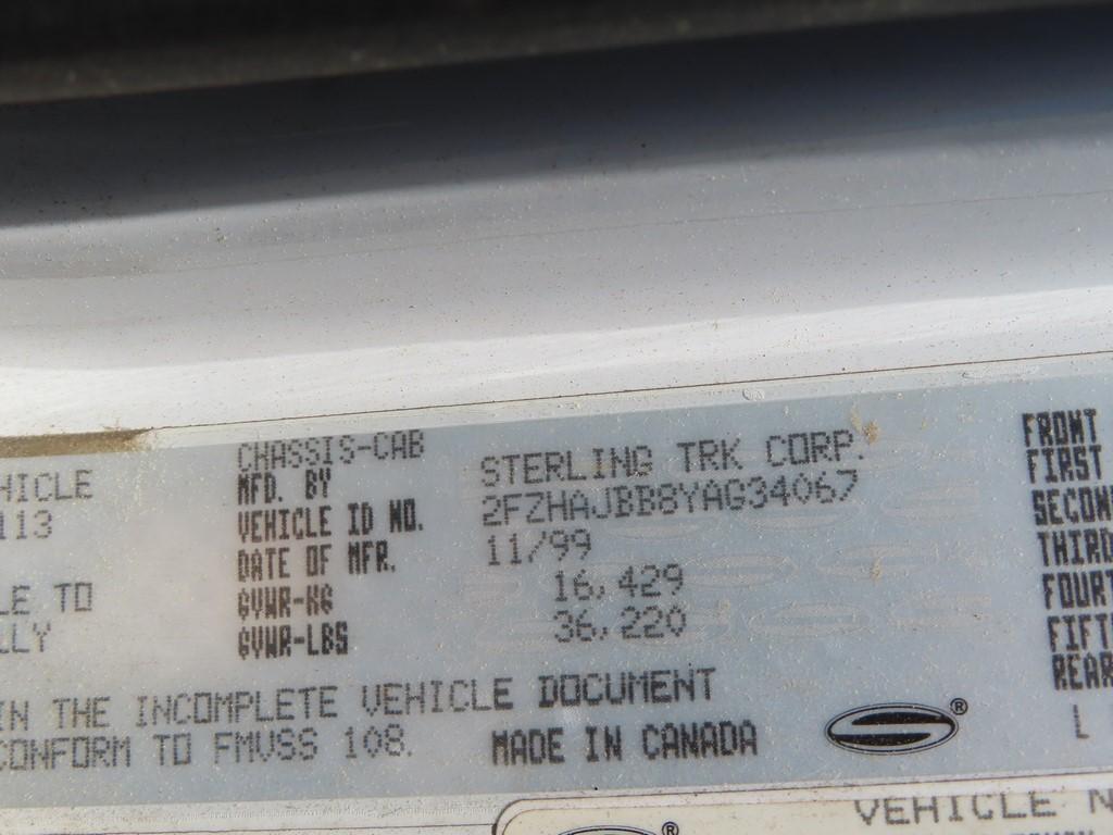 2000 Sterling Single Axle Salt Truck