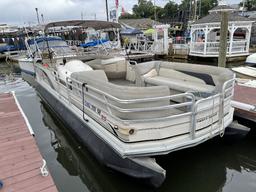 25' Party Barge Pontoon Boat (IN WATER RUNNING) (NO TRAILER)