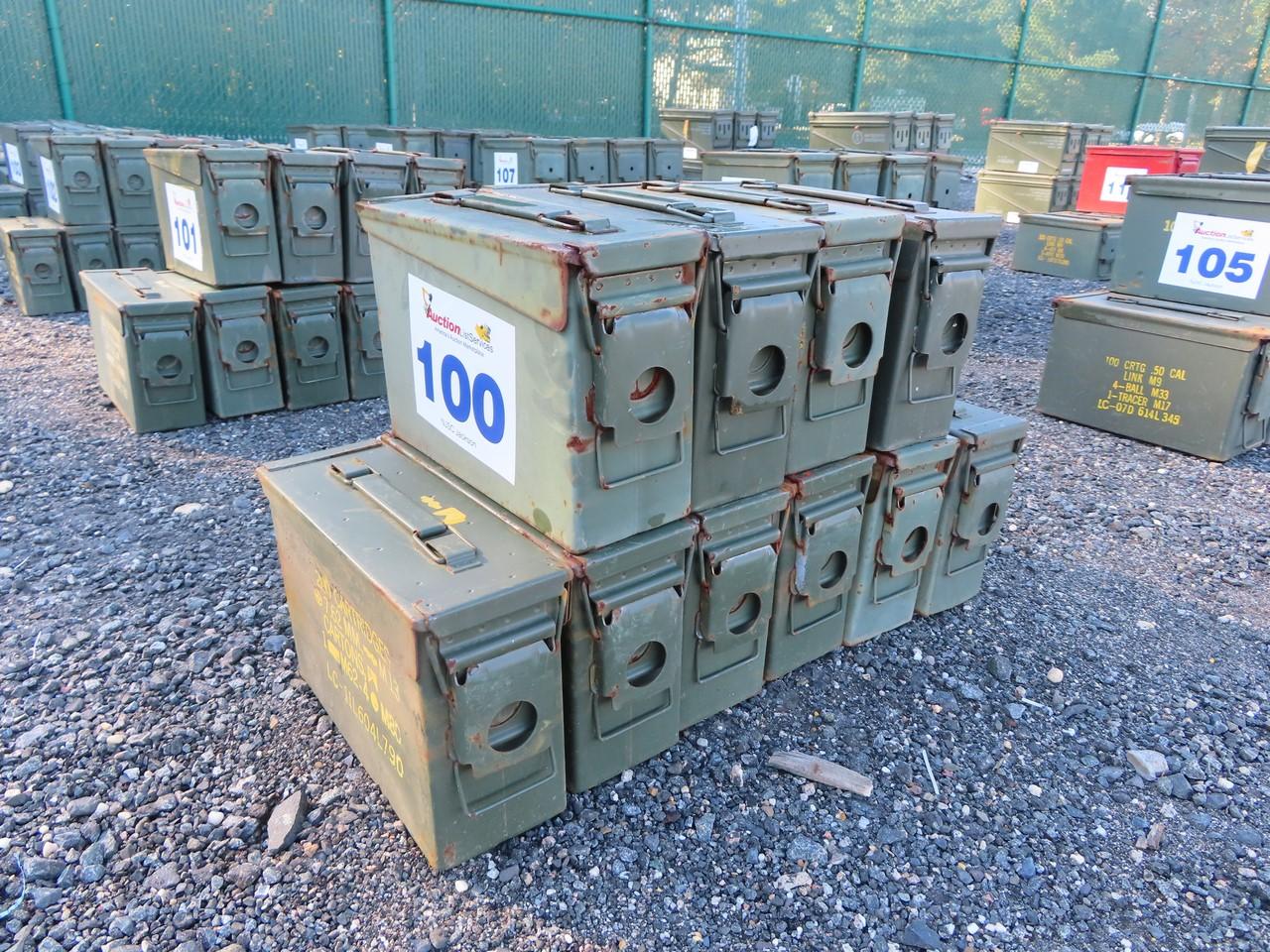 Lot of 10 7.62mm Empty Ammo Cans