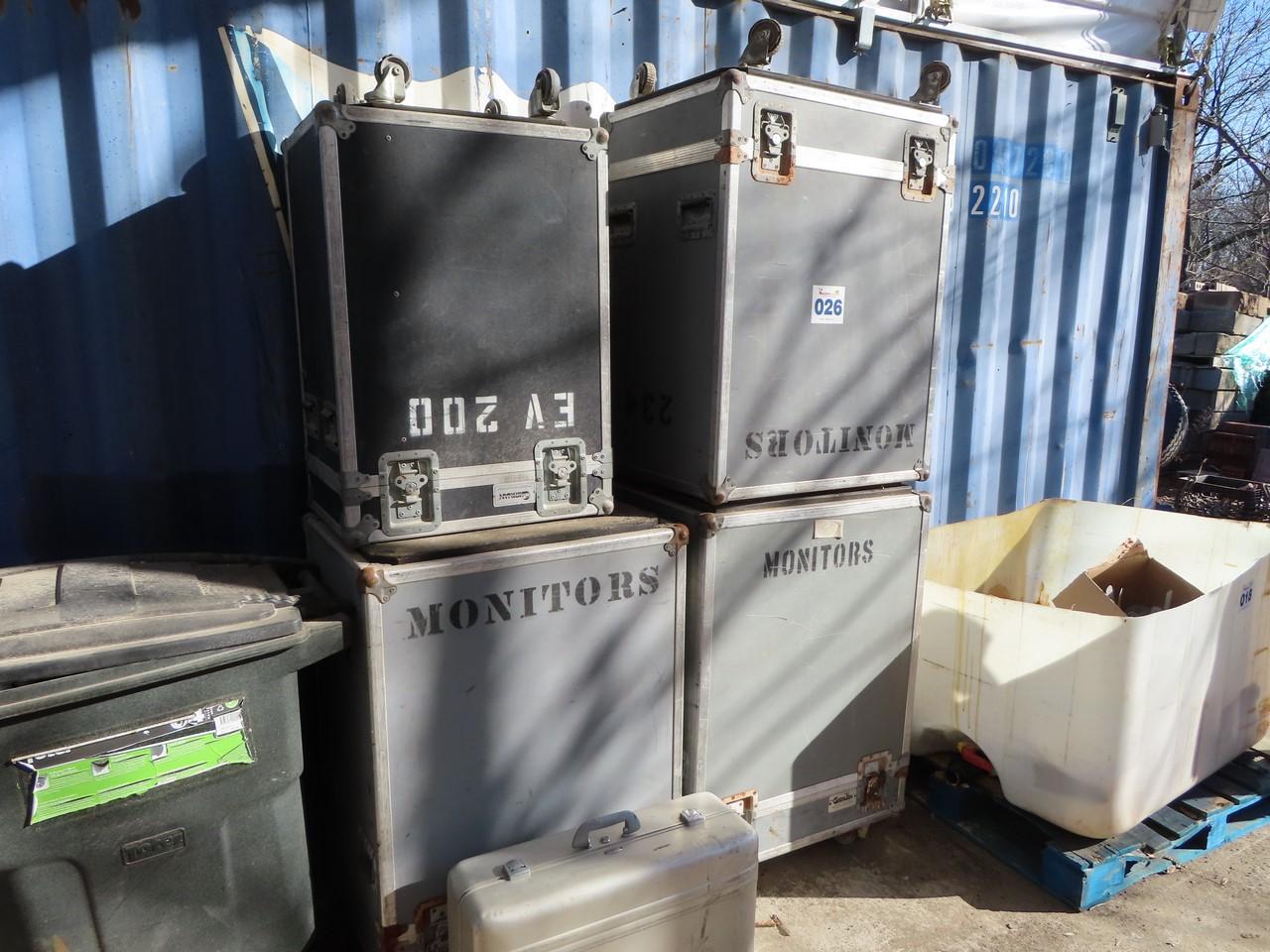 Lot of 4 Rolling Storage Boxes