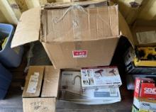 Misc Lot of Door Nobs, Sink Faucet & Stemware