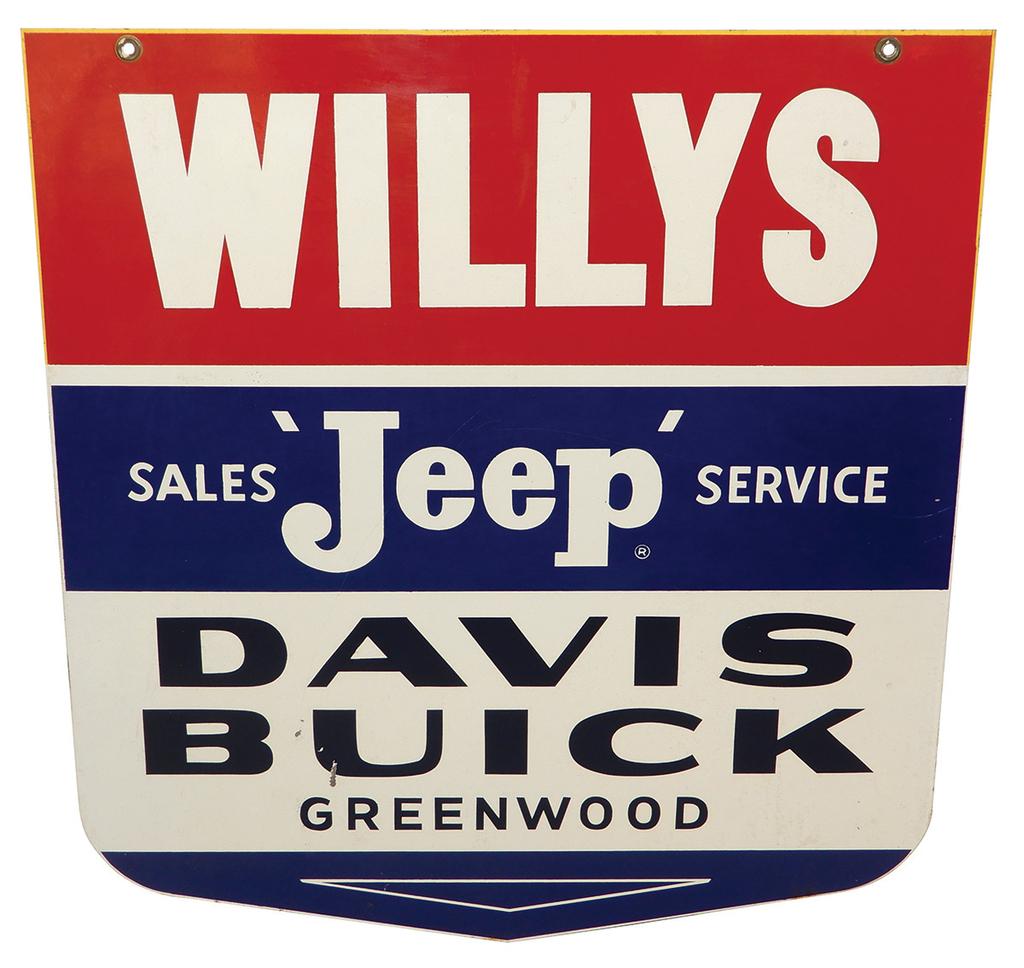 Automotive Sign, Willys Jeep Sales-Service, DSP named