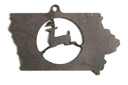 Iowa/John Deere Logo Shaped Metal Medallions (40), 3" L.