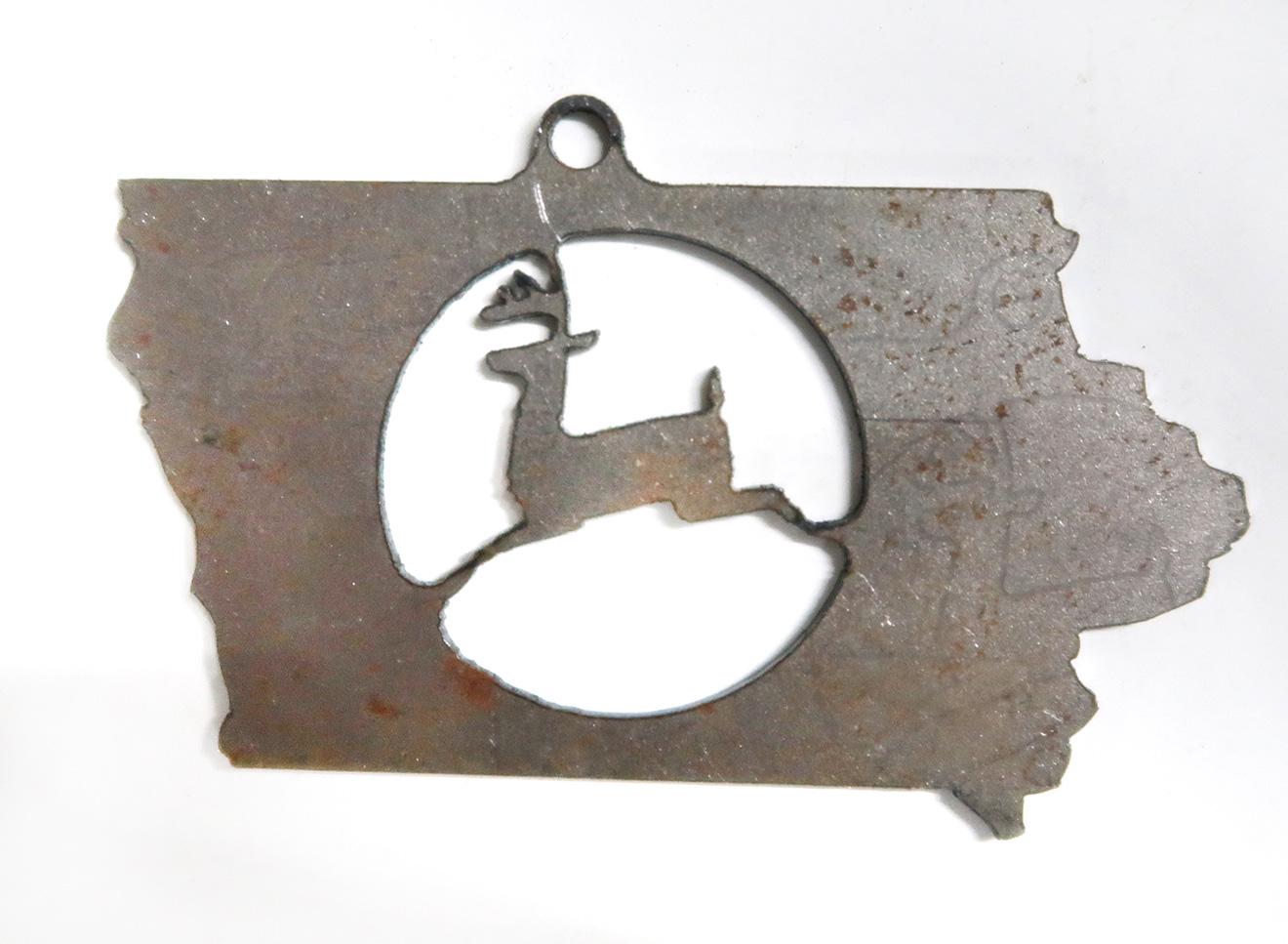 Iowa/John Deere Logo Shaped Metal Medallions (40), 3" L.