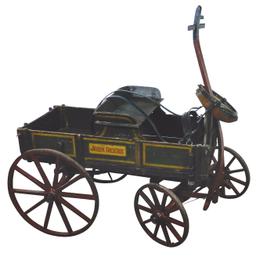 Child's John Deere Goat Wagon, miniature wooden wagon modeled after the ful