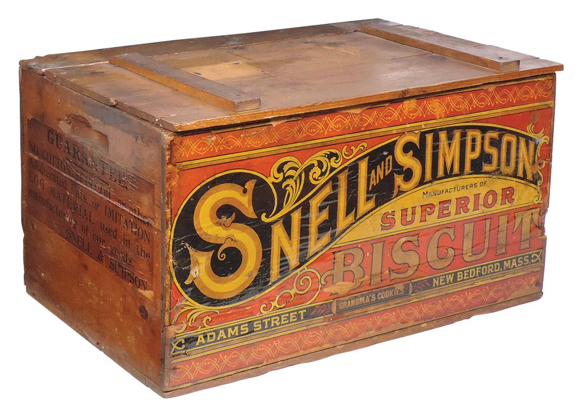 Country Store Crate, Snell & Simpson Superior Biscuit, large colorful litho