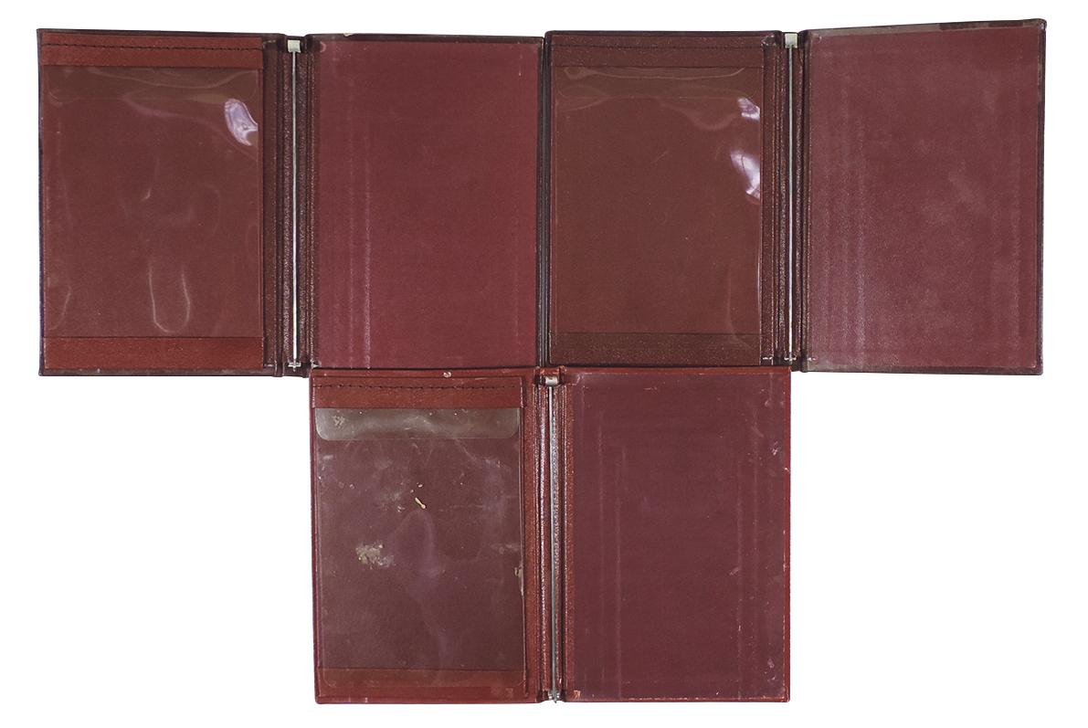 Soda Fountain Franklin Ice Cream Menu Folders (3), embossed leatherette w/a