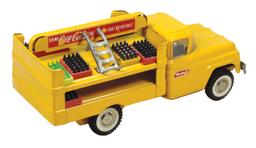 Coca-Cola Buddy L Toy Truck, c.1950's, yellow w/red decals, 8 bottle cases