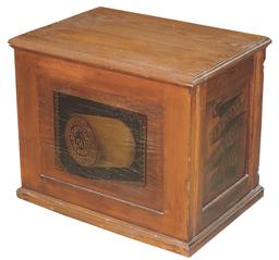 Spool Cabinet, J. & P. Coats' Best Six Cord, walnut 6-drawer w/logo on flat