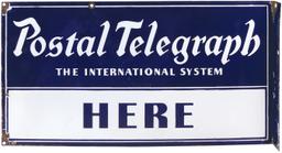 Postal Telegraph Sign, DSP flange on steel, mfgd by Tennessee Enamel Mfg Co