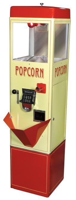 Coin-Operated Popcorn Vendor, Aristocrat, 10 Cent, dispenses pre-made popco