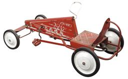 Child's Pedal Tot Rod Racer, 220 mfgd by Evans Cycle Co., pressed steel, Go