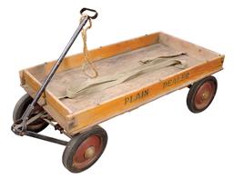 Child's Newsboy "Plain Dealer" Delivery Wagon, Cincinnati Newspaper, stenci