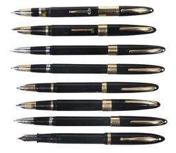 Fountain Pens (8), all Sheaffer black w/gold trim, 3 snorkels & 5 lever fil