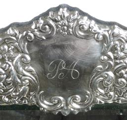 English Silver Mounted Dresser Mirror, .925 Sheffield, 2001 date letter & R