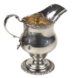 Victorian English Silver Cream Jug, London, 1915, stamped "W&S", from the L