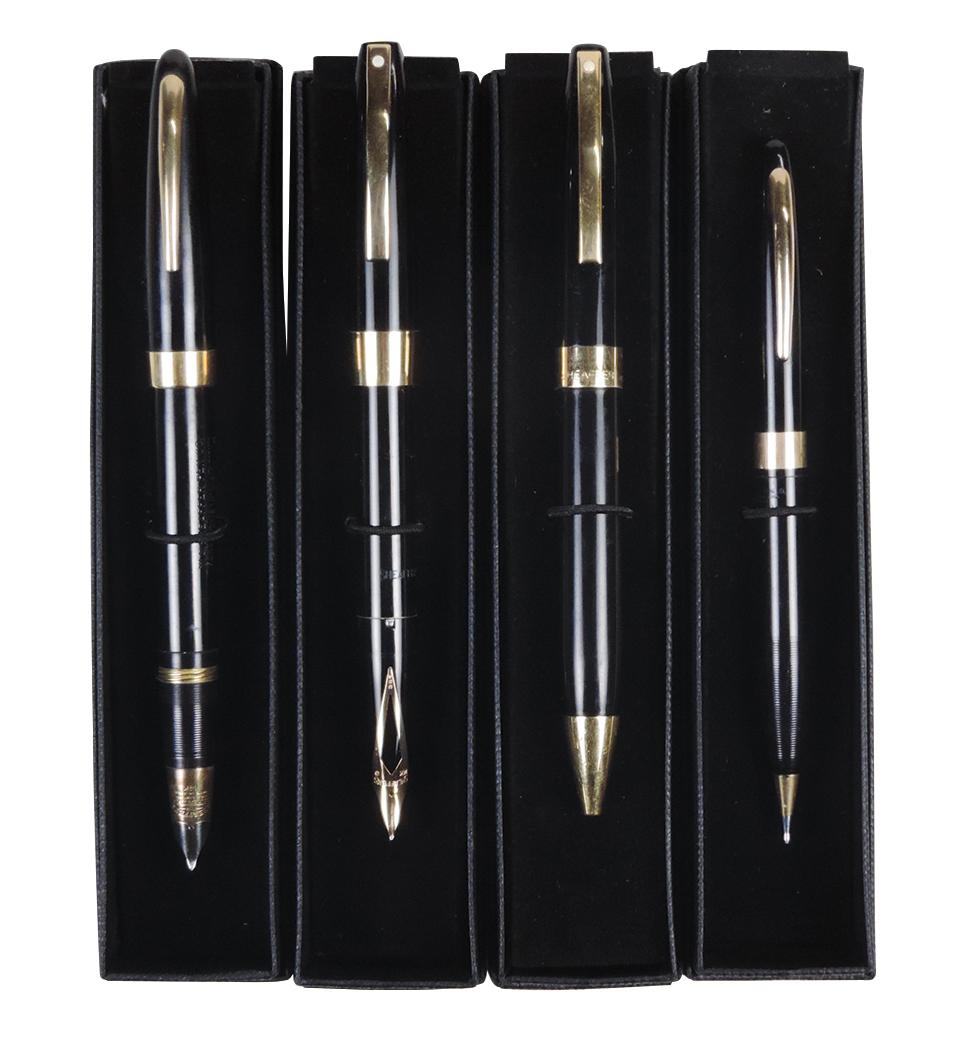 Fountain Pens & Parker Desk Sets (10 pcs), includes 51's, all w/marble or onyx ba