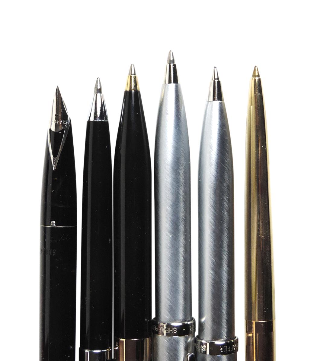 Fountain Pen Sets (4), all Sheaffer White Dot, stainless steel Intrigue, 3