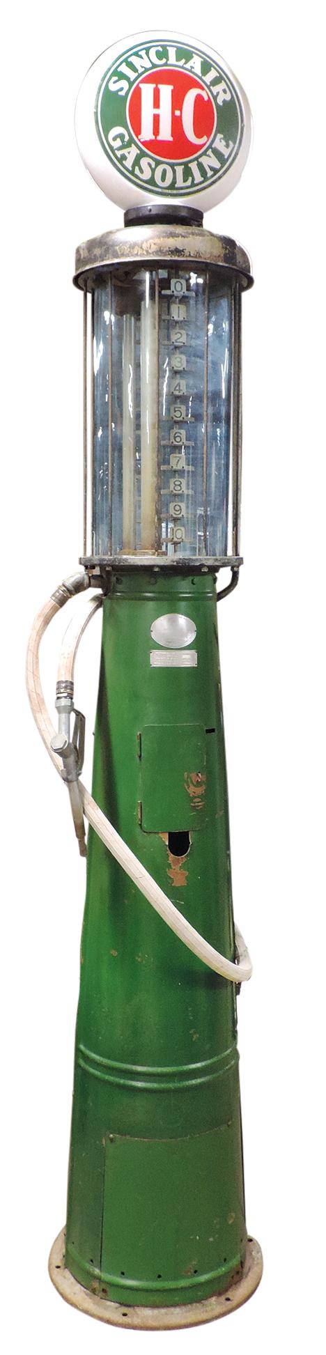 Petroliana Visible Gas Pump, Gilbert & Barker Model T-176 w/10 gal glass cy