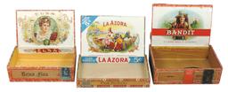 Cigar Boxes (3), Bandit from H.H. Mehlhop-Dubuque, IA, P&J Eksa-Willmar, Mi