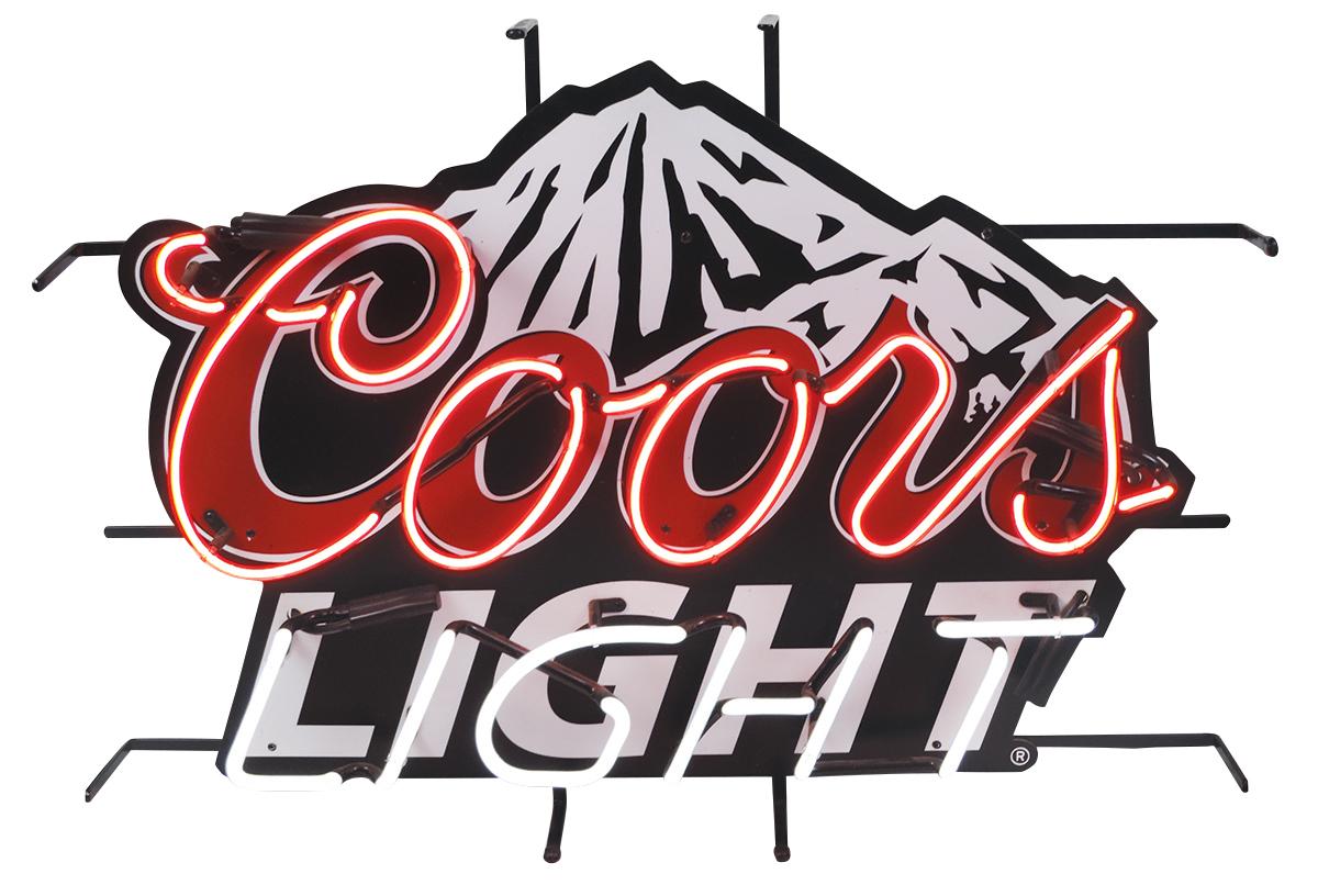 Breweriana Coors Neon Sign, two-color orange & white for Light beer, Exc wo