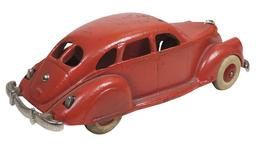 Toy Car, Hubley Lincoln Zephyr Sedan w/nickel grill, c.1940, cast iron w/or