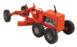 Toy Road Grader, mfgd by Structo, pressed steel, VG cond, 18"L.