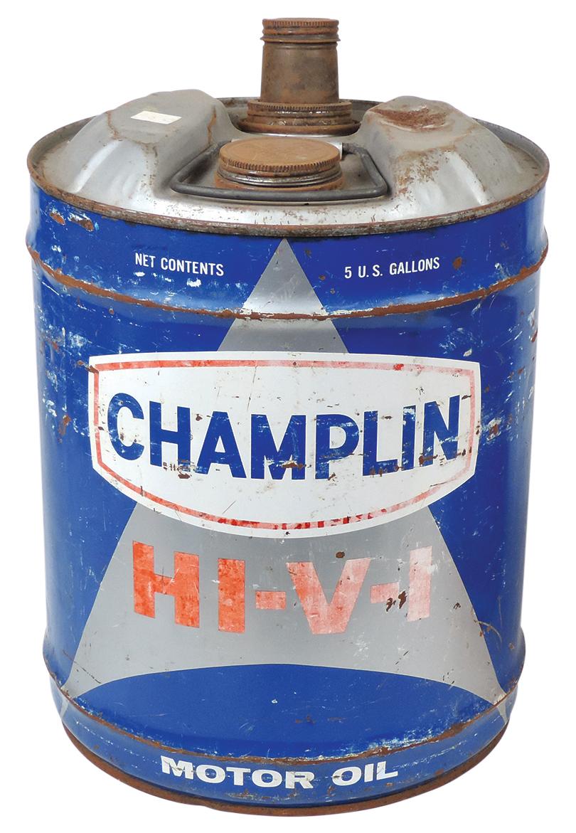 Petroliana 5 Gal Oil Cans (2), litho on tin Champlin & Skelly, Good+ cond w