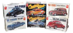 Scale Model Kits (6), all unbuilt classics & street rods by amt, MIB w/fact