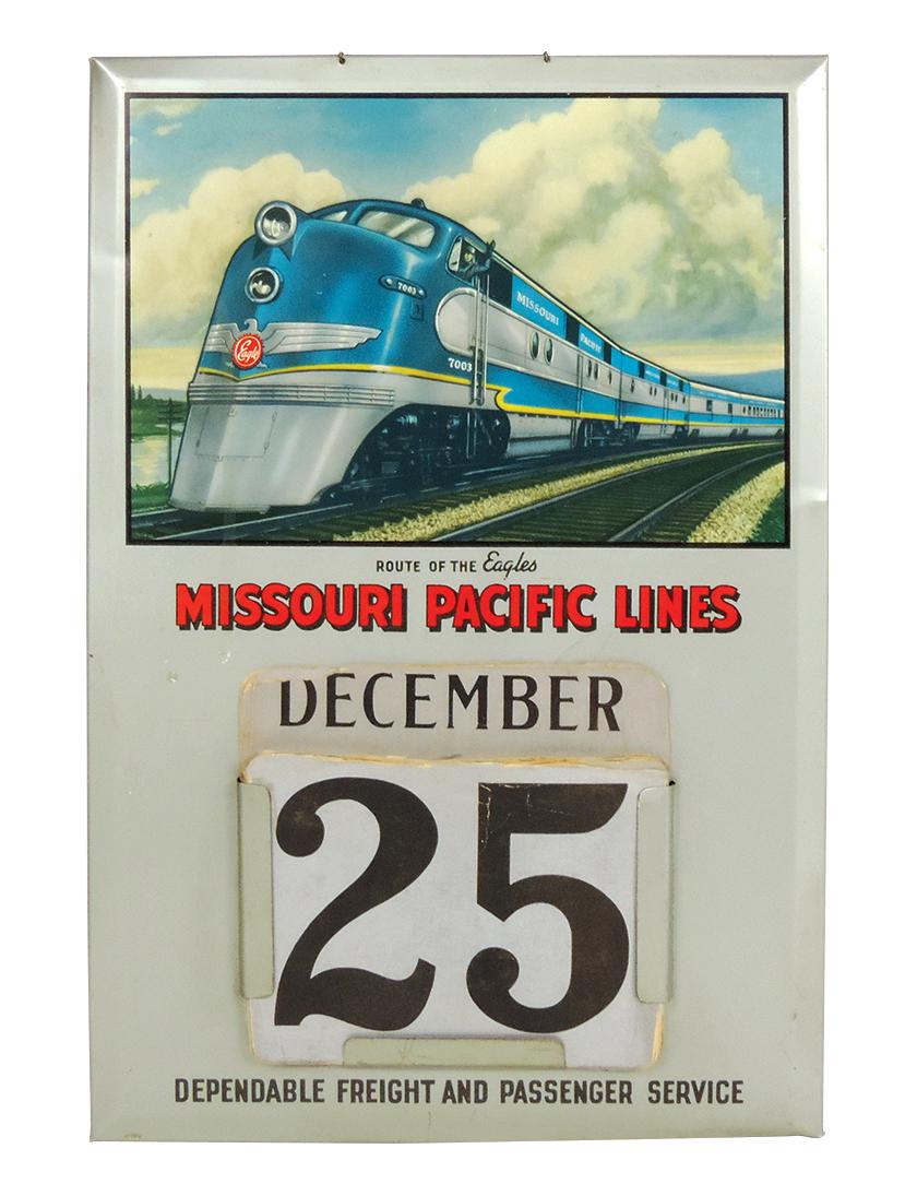 Railroad Calendar, Missouri Pacific Lines-Route of the Eagles w/interchange
