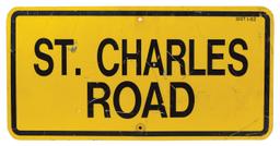 Automobilia Street Sign, painted aluminum "St. Charles Road" w/IDOT mark, G