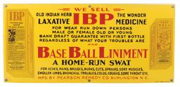 Base Ball Liniment Porcelain Sign, from Pearson Remedy Co.-Burlington, N.C.