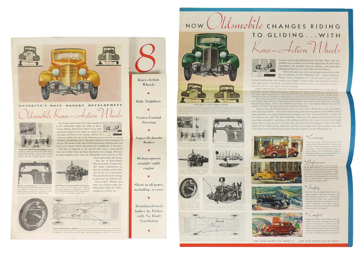 Automobile Sales Brochures (2), Oldsmobile 8 & Oldsmobile 6, both dated 193