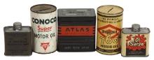 Petroliana Tins & Banks (5), Conoco, Diamond & Atlas tin banks, Ol' Sarge G