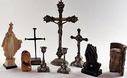 9pc Religious & Ecclesiastical Items